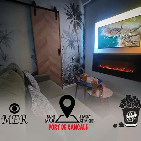 La Belle Mer By Mrodbnb - Appart Neuf - Vue Mer - 25M Plage & Resto - Cine - Cheminee - Popcorn Cancale Exterior foto